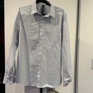 lululemon athletica Light Blue Striped Dress Shirt